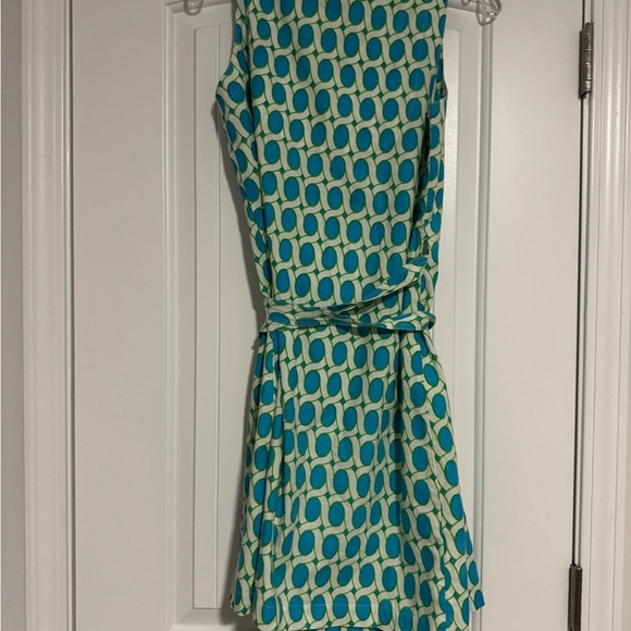 Gretchen Scott Designs Blue Sleeveless V-Neck Wrap Sundress - Picture 5 of 5